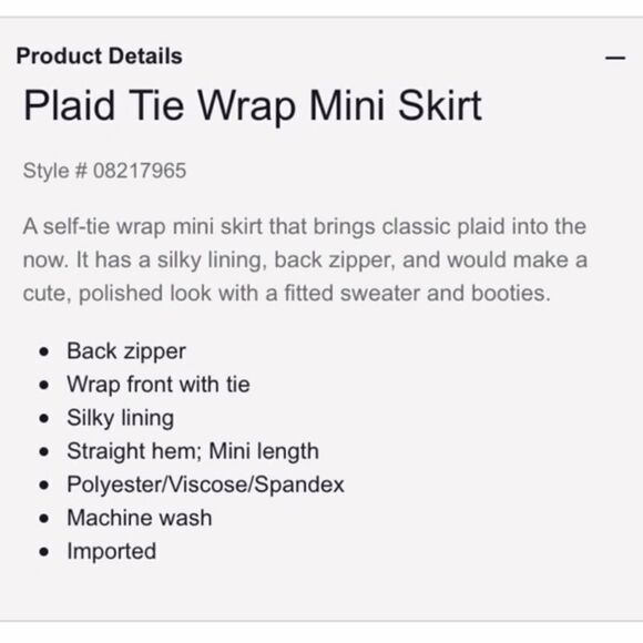 ✨HP✨Express Petite Plaid Tie Wrap Mini Skirt ✨ - Picture 4 of 8